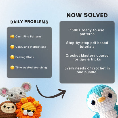 Crochet Bundle with 1500+ Patterns and Crochet Mastery Course